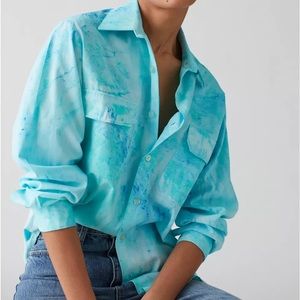 Urban Outfitters - Renewel Remade, Marble Dye Button down shirt, One Size